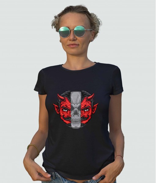 Дамска тениска с щампа Готика Skull and Devil